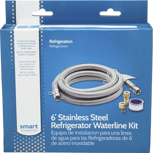Smart Choice - Stainless-steel Refrigerator Waterline Kit Required For Hook-up - Silver